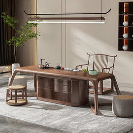 新中式实木茶桌椅组合简约茶艺桌禅意泡茶桌台功夫茶室茶楼家具