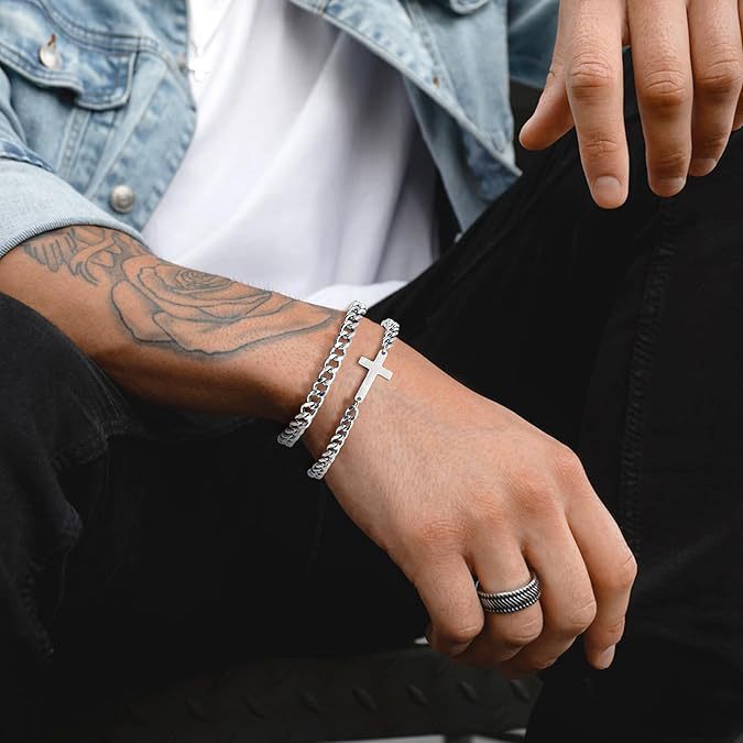 Bracelet pour homme en titane et acier inoxydable polyvalent_voghion.com