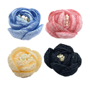 3cm Korean Mini Burn Edge Flowers Hot Organza Baked Edge Rose Dress Headwear Accessories Belt DIY