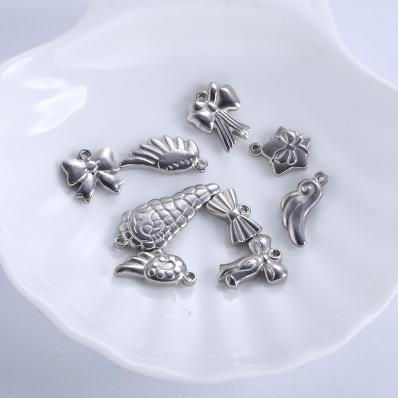 New Creative DIY Simple Landscape Pendant Stainless Steel Butterfly Feather Conch Star Accessory Pendant New Creative DIY Simple Landscape Pendant Stainless Steel Butterfly Feather Conch Star Accessory Pendant