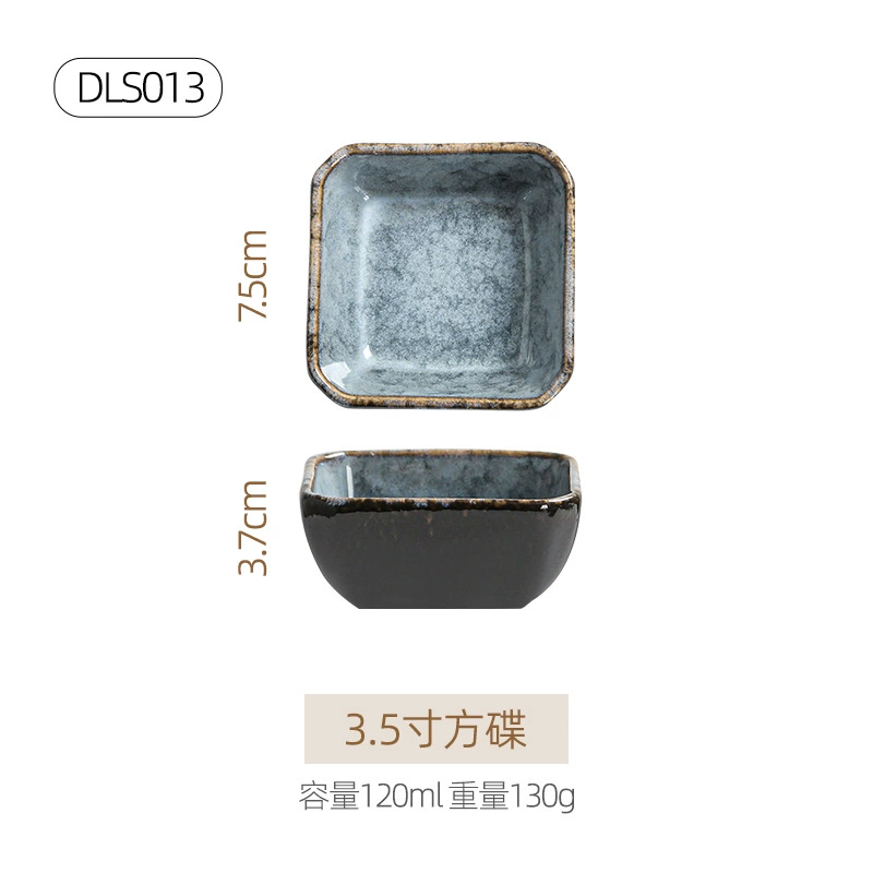 Ceramic tableware set, Japanese retro marble glaze, premium light-luxury design