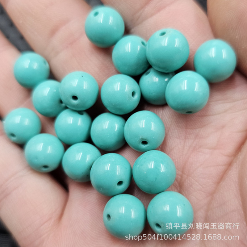 turquoise azure round beads jade