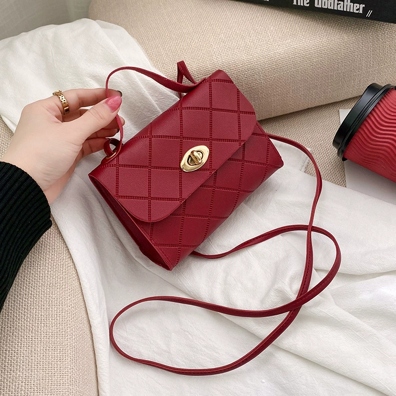 Одно плечо стеганная сумка‑handbag, модный ручной кроссбоди, лёгкая 0,082 кг, с поворотной застёжкой