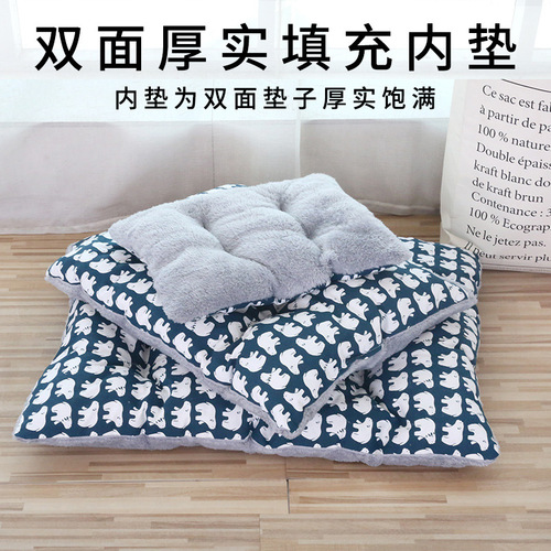 Universal double-sided mat for all seasons, thickened dog kennel, linen breathable sleeping den, warm pet kennel, cat and dog supplies factory wholesale