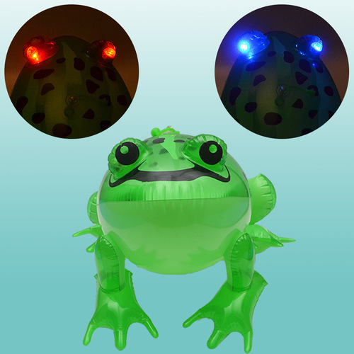 Internet celebrity PVC bouncing toad night market popular flash inflatable turtle children's luminous inflatable frog toy