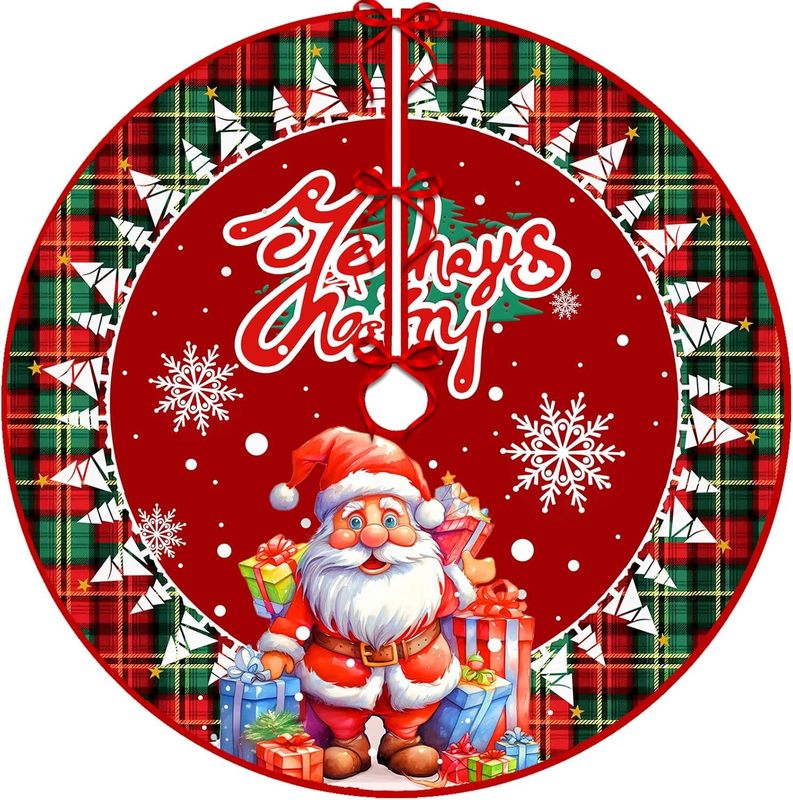 新しい国境を越えたクリスマスの木のスカートクリスマスの装飾品の漫画のプリントの木のスカートはクリスマスツリーの底のエプロンを並べます。|undefined
