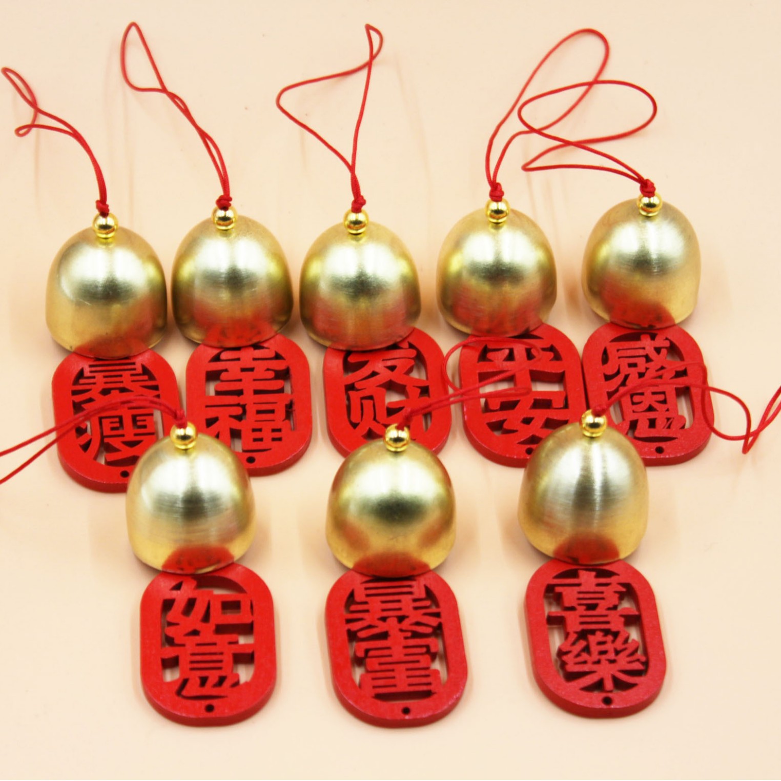 Navidad diy campana de cobre puro y accesorios con campana de acoplamiento pequeño Festival de Primavera de Año Nuevo tarjeta de deseo puerta de la tienda de seguridad image 5