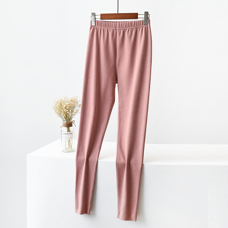 Autumn and Winter double-sided velvet cropped leggings women's De velvet underpants warm pants fleece-lined thickened slim-fit long johns Autumn and Winter double-sided velvet cropped leggings women's De velvet underpants warm pants fleece-lined thickened slim-fit long johns