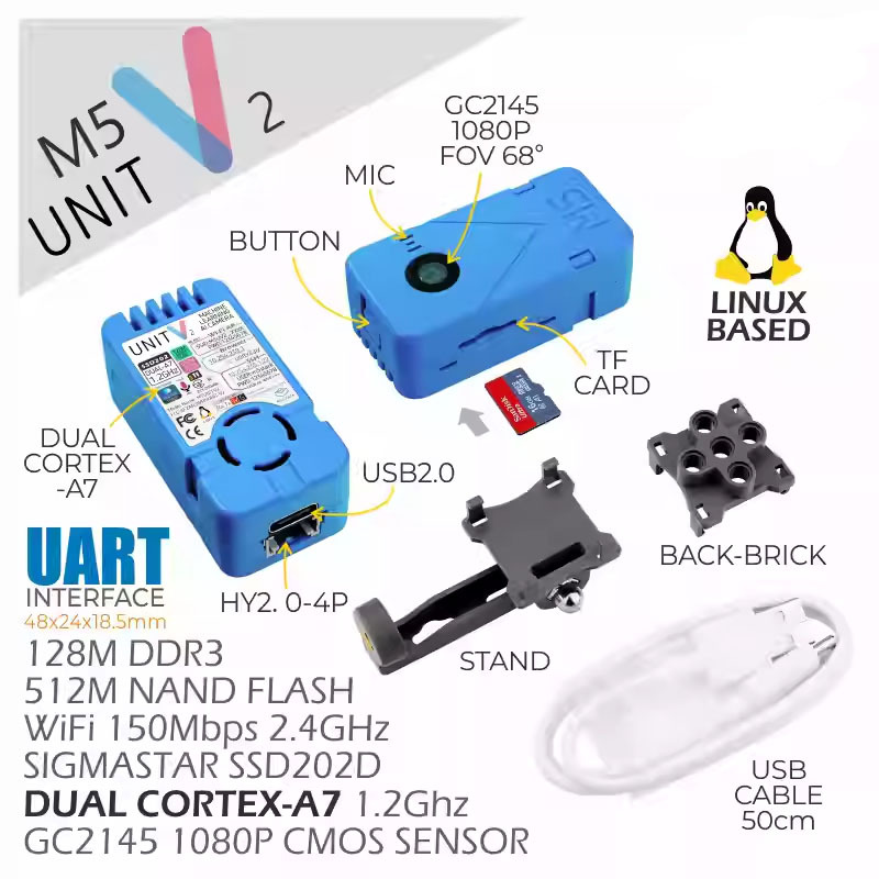 M5Stack Unitv2 Edge Computing Ai Smart Camera Visual Recognition Module Programmable Development Board