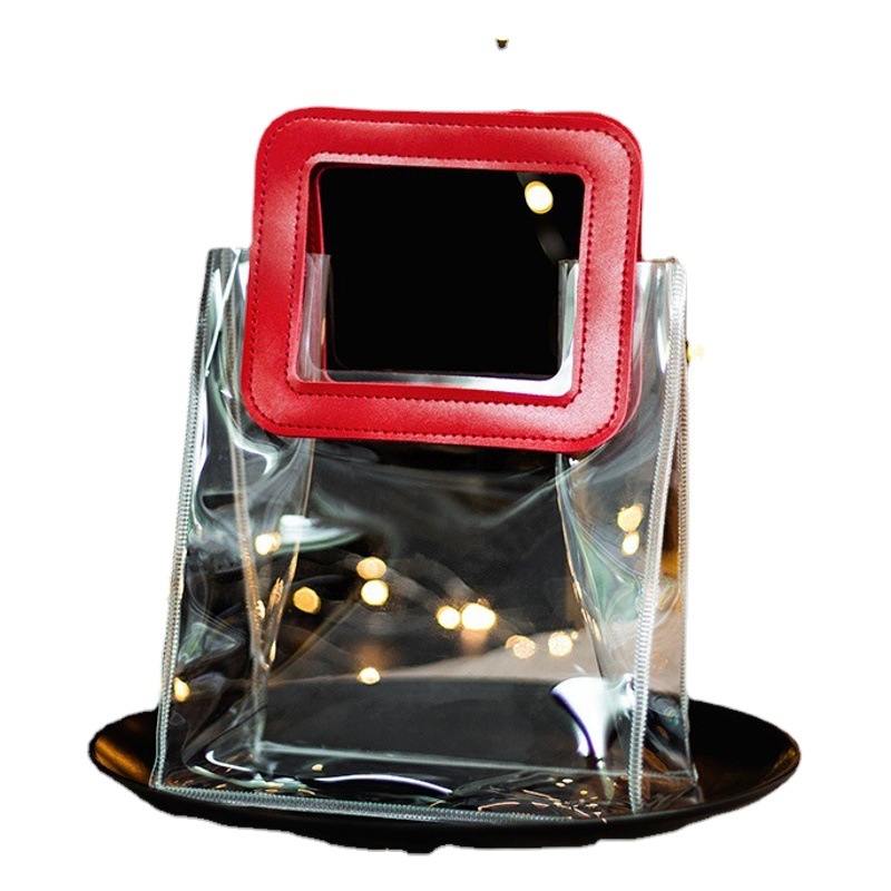 PVC transparente arreglo de flores Portátil Bolsa de embalaje bolsa de red rojo ramo de aperitivos regalo DIY bolso de La jalea bolso de la flor