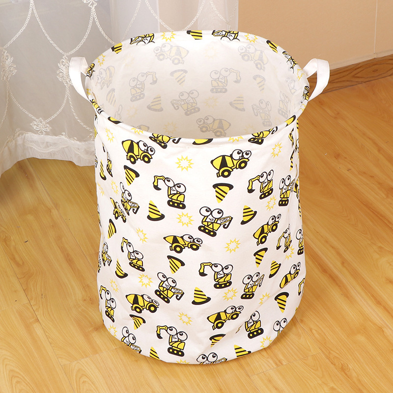 Venta al por mayor de la cesta de la ropa del hogar cesta de lavandería forrado de lino cubo de almacenamiento de algodón lino grande cesta de almacenamiento plegable