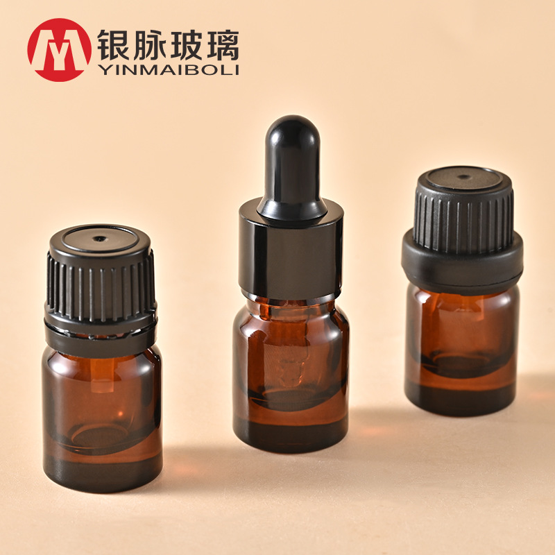 Silver Vein 3ml Essential Oil Bottle with Glass Dropper, Cosmetic Packaging Bottle, Travel-Sized Essence Liquid Bottle