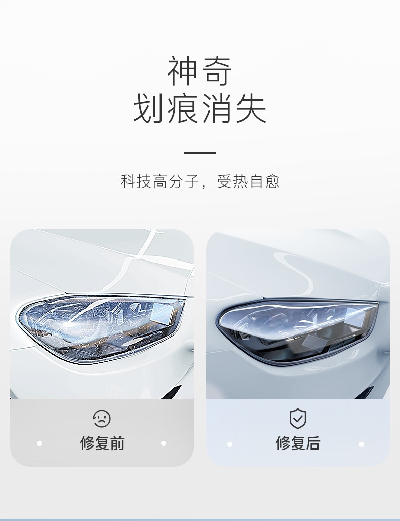 Mercedes-Benz headlight tinting film for C-Class, E-Class, S-Class, transparent purple photochromic film, light-controlled color changing film, blackening modification