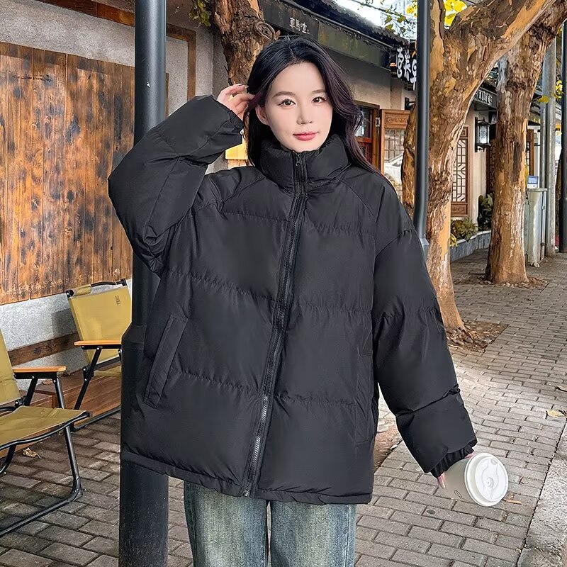 2024 invierno nuevo estilo coreano ropa de algodón de moda mujer corto collar suelto y grueso abrigo de pan de algodón para hombres y mujeres image 7