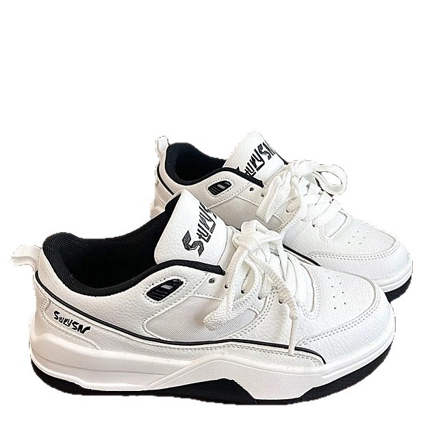Zapatos de skate para mujeres 2026 primavera y verano zapatos para mujeres nuevos zapatos de nicho Zhong suela gruesa deportivo casual zapatos de correr retro zapatos blancos
