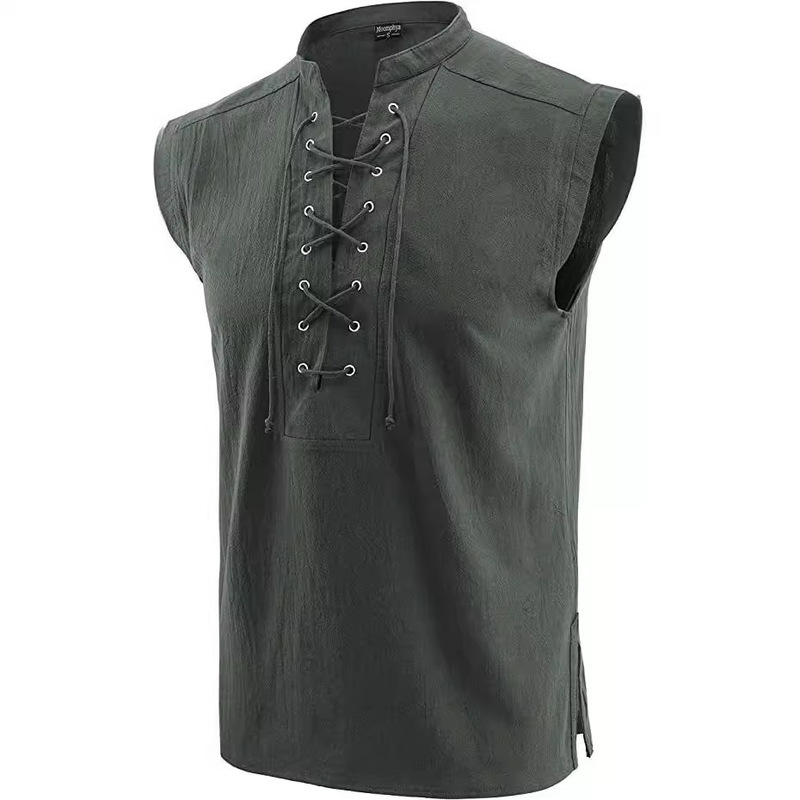 2025 Amazon Wish New Men's Clothing Medieval Clothing Retro Men's Short Vest Halloween Costume