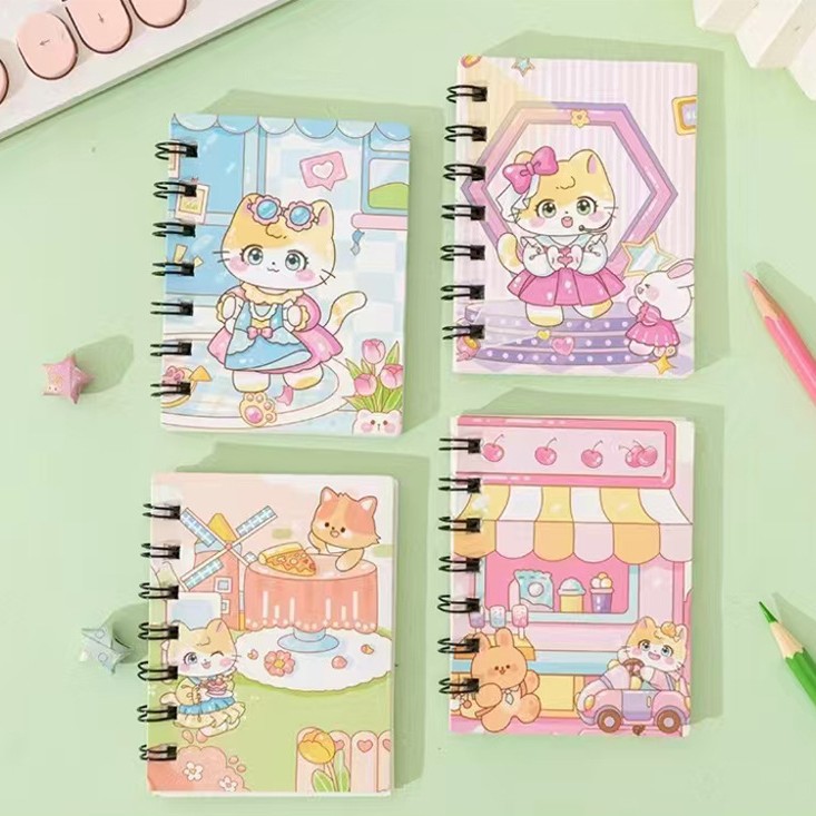 Cuaderno de bolsillo de dibujos animados A7 portátil para niños estudiantes regalos recompensas pequeñas bobinas de regalo mini cuaderno