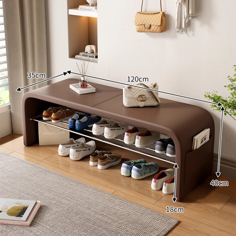 Entrada a la casa, lujo ligero, sensación de alta gama, entrada, asiento, almacenamiento, uso de taburetes para zapatos, zapatero integrado, zapatero, taburete para cambiar zapatos en casa en la puerta