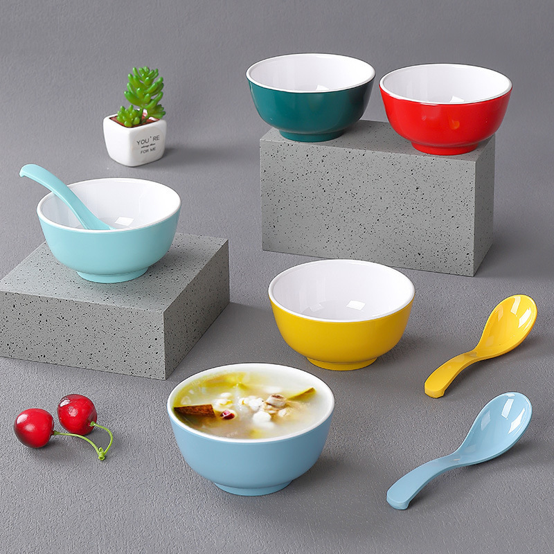 A8 melamine tableware two-color Nordic small soup bowl hot pot…