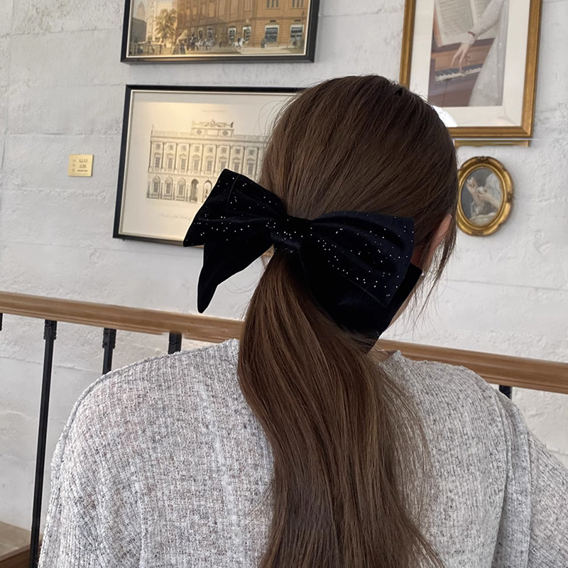 Francese retrò sottile flash oversize grasso velluto intestino crasso anello fiocco forcina molla fermaglio copricapo autunno e inverno nuovi accessori per capelli_voghion.com