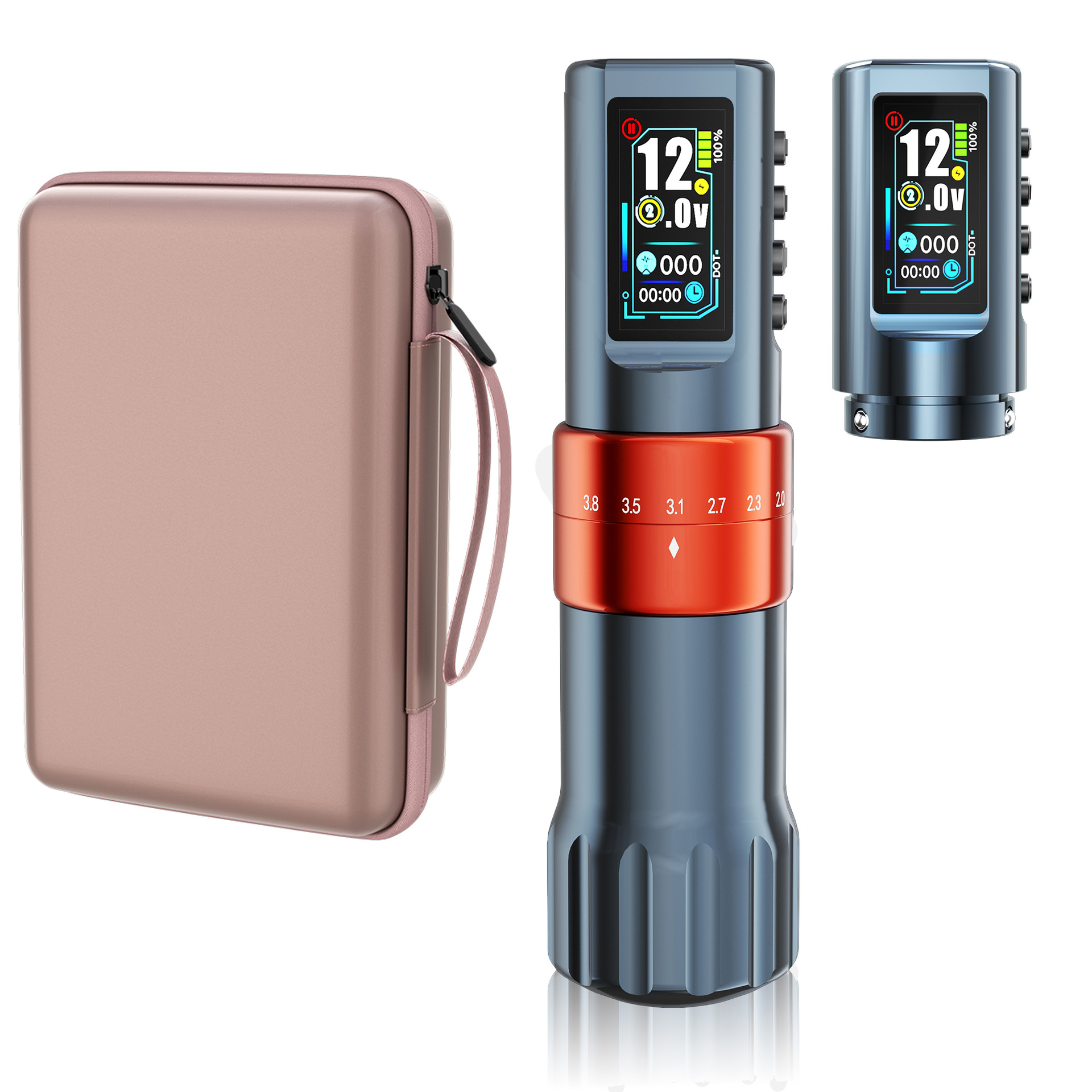 Tuffking transfronterizo doble batería ajustable máquina de tatuaje inalámbrica fuente de alimentación recargable máquina de pluma de batería de tatuaje todo en uno
