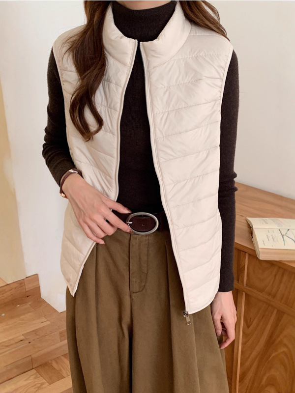 2025新款百搭休闲风秋季冬菱格棉服棉衣上衣外套内搭保暖马甲女装|undefined