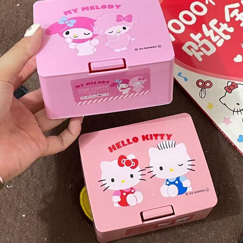 サンリオ純正 ハローキティ 収納ボックス 防塵フリップボックス かわいいインズ 漫画 デスクトップ装飾品|undefined