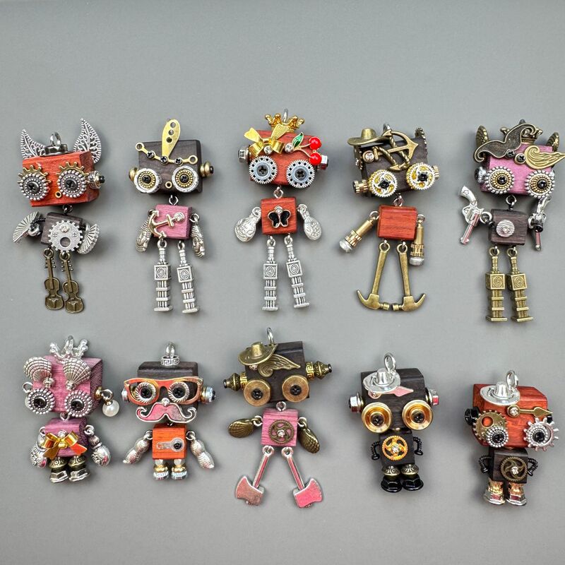 Handmade Punk Robot Pendant Stall Decoration Trendy Keychain Phone Chain Necklace Pendant Jewelry for Men and Women Handmade Punk Robot Pendant Stall Decoration Trendy Keychain Phone Chain Necklace Pendant Jewelry for Men and Women