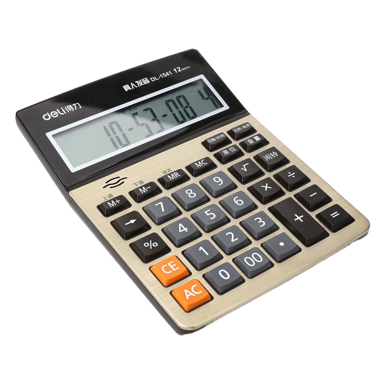 Deli voz calculadora 1541A gran botón ordenador pantalla grande calculadora suministros de oficina financiera