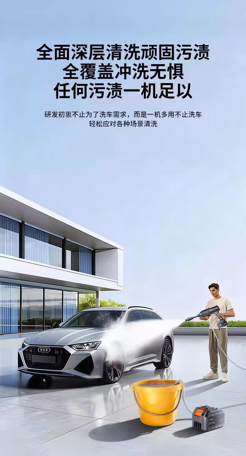2026 Car Washing Machine High-Pressure Water Gun for Home Use, New Model with Increased Power, High-Strength Pressure, Powerful Cleaning Tool for Washing Floors and Cars