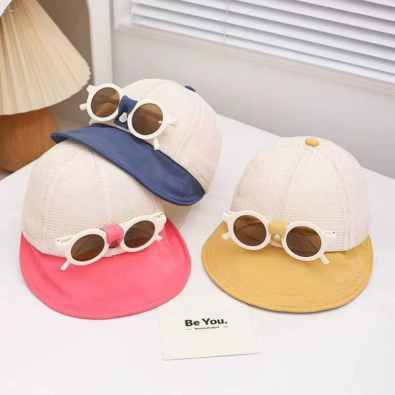 Съемная детская шапка для очков, летняя защита от солнца, солнцезащитная шляпа с большими полями, детская солнцезащитная шляпа, дышащая рыбацкая шляпа с полной сеткой, модная