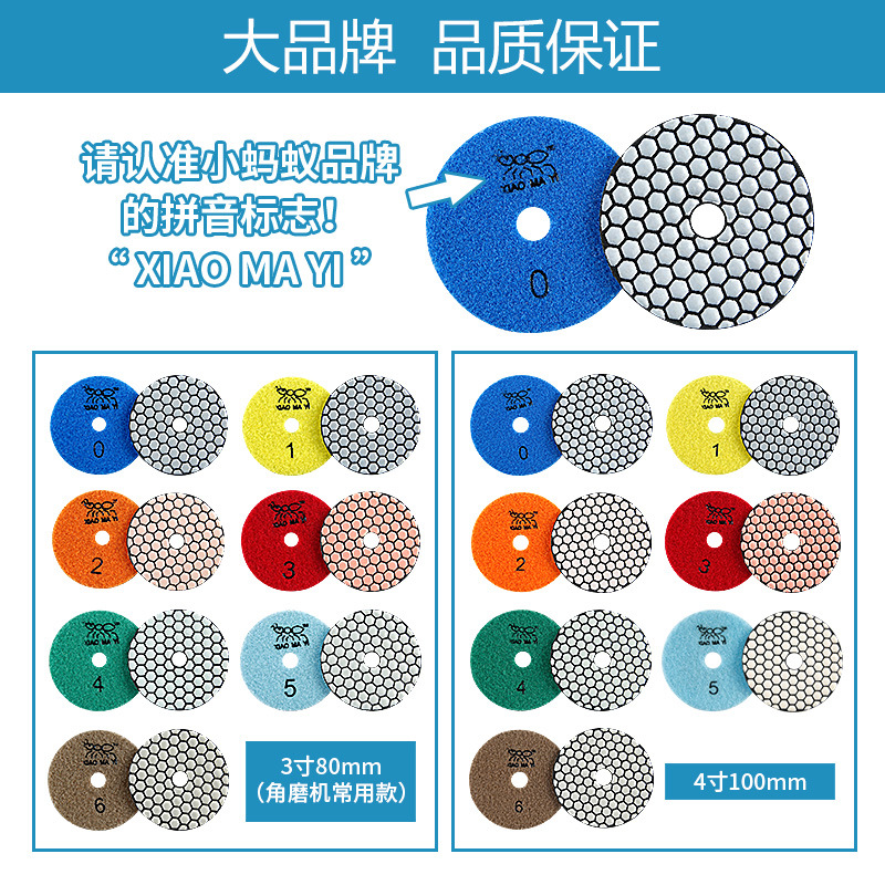 Pequeña hormiga mármol seco molienda pieza granito piedra pulido azulejo biselado recorte artefacto amoladora angular pieza de molienda
