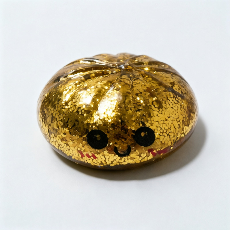 Cartoon sonriente gran bolón de bolón desempaquetado polvo de oro de malta bolón de vapor juguetes pellizco juguetes divertidos juguetes para niños
