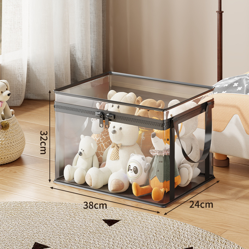 Cilindro Organizador de Juguetes de Peluche de Plástico y Tela, Transparente, Gran Capacidad, para Muñecas