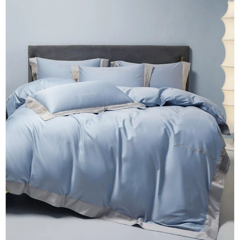 Q4Phappylove red four-piece wedding bedding set 100S wedding simple wedding