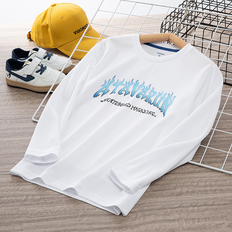 Boys' Hoodie Spring and Autumn New Model Medium and Large Children's Breathable Training Ball Suit Children's Fashion Brand Boys' Sports T-Shirt 