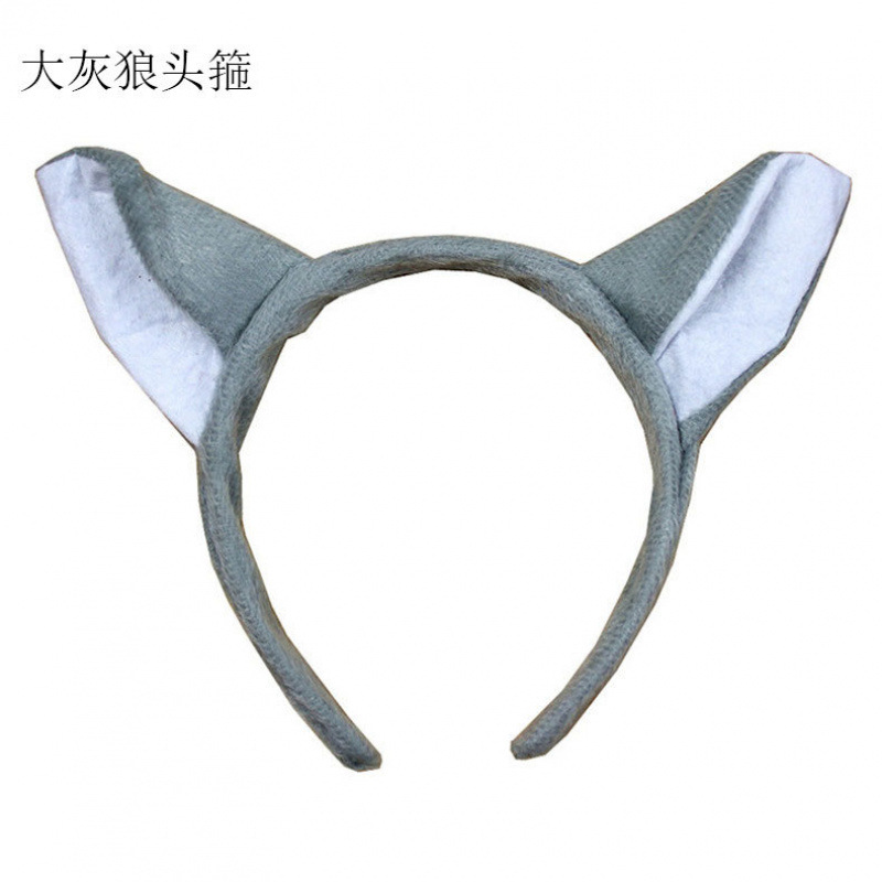 1 6 1 espectáculo de dibujos animados animales cabeza de peluche tocado cabello gato vaca tigre oveja orejas de conejo