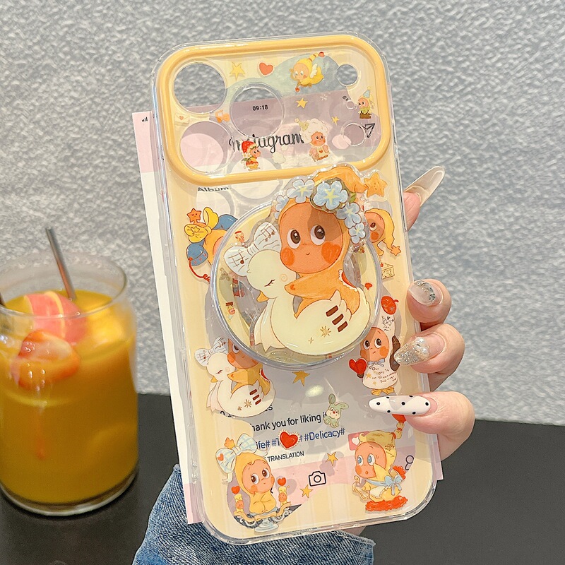 Rotating Duck Star Man Magnetic Case for Apple 17 Pro Max Phone Case 16/15/13 Women's 11 Cute Cartoon