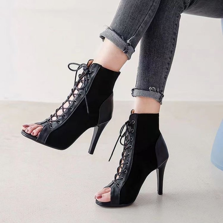 summer boots with shoelaces stiletto heels