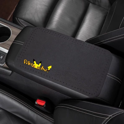 Armrest box pad interior - suede-armrest-pad-pikachu-classic-black