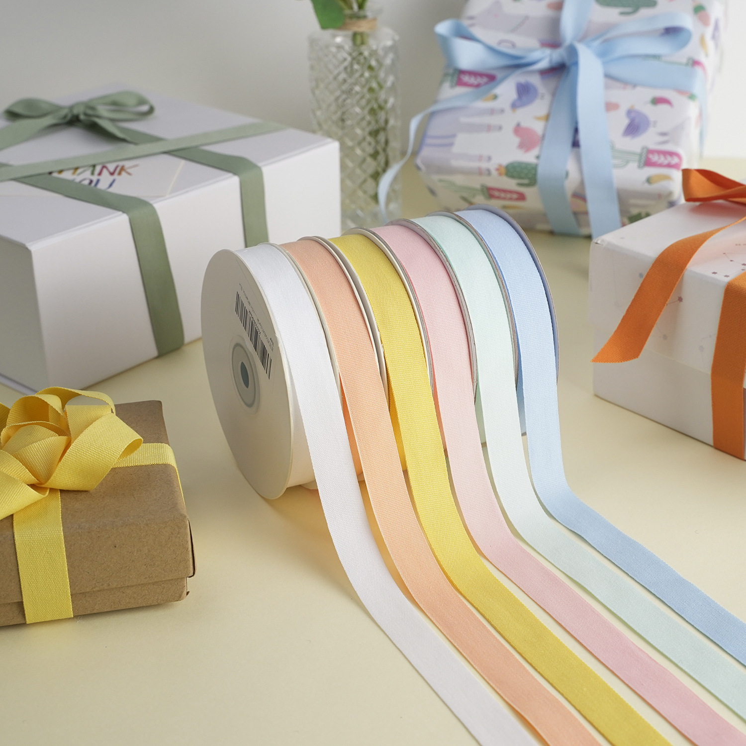 Factory wholesale polyester cotton-like woven ribbon clothing accessories cotton ribbon edge trim binding tape underwear shoulder strap