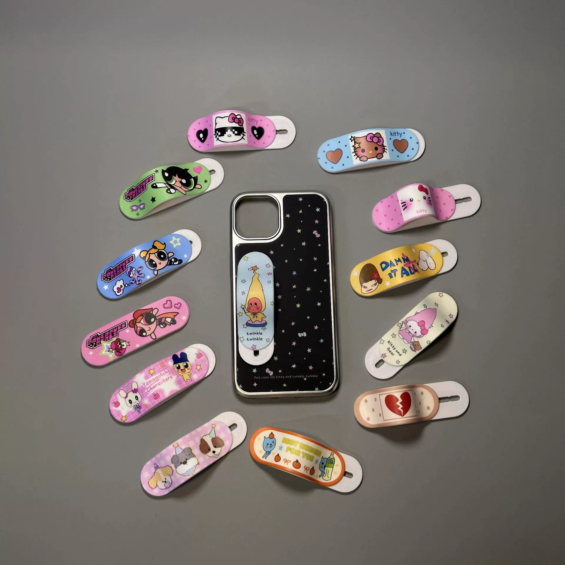Креативный чехол-держатель для телефона с мультяшным аниме-дизайном, наклейка-пластырь, милый настольный держатель для телефона для ленивых