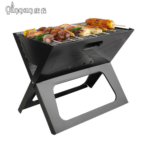 Zibo barbecue grill portable X-type foldable outdoor barbecue rack foldable home barbecue complete tool accessories