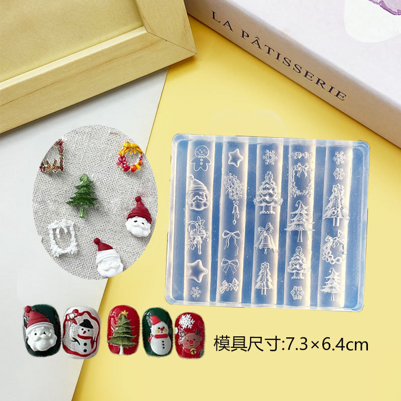 Molde de manicura amor arco en relieve flor ornamentos molde abrasivo alta permeabilidad estereoscópica DIY decoración molde de silicona