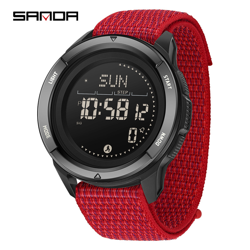 SANDA SANDA deportivo al aire libre reloj electrónico pedómetro brújula impermeable reloj de estudiante 2197