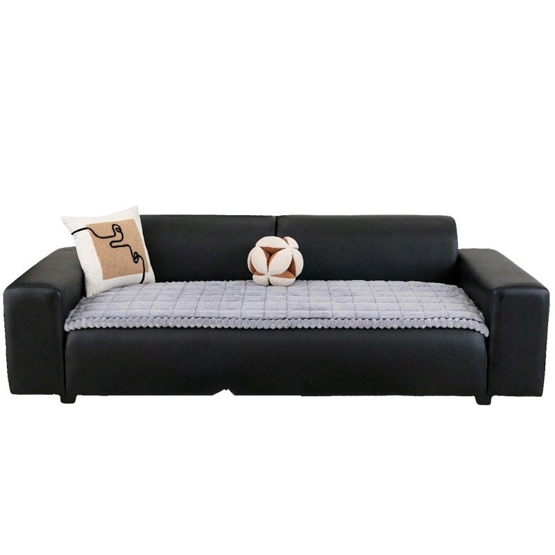 Nordic Style Striped Flannel Sofa Cover Non Slip Plush Fabric_voghion.com