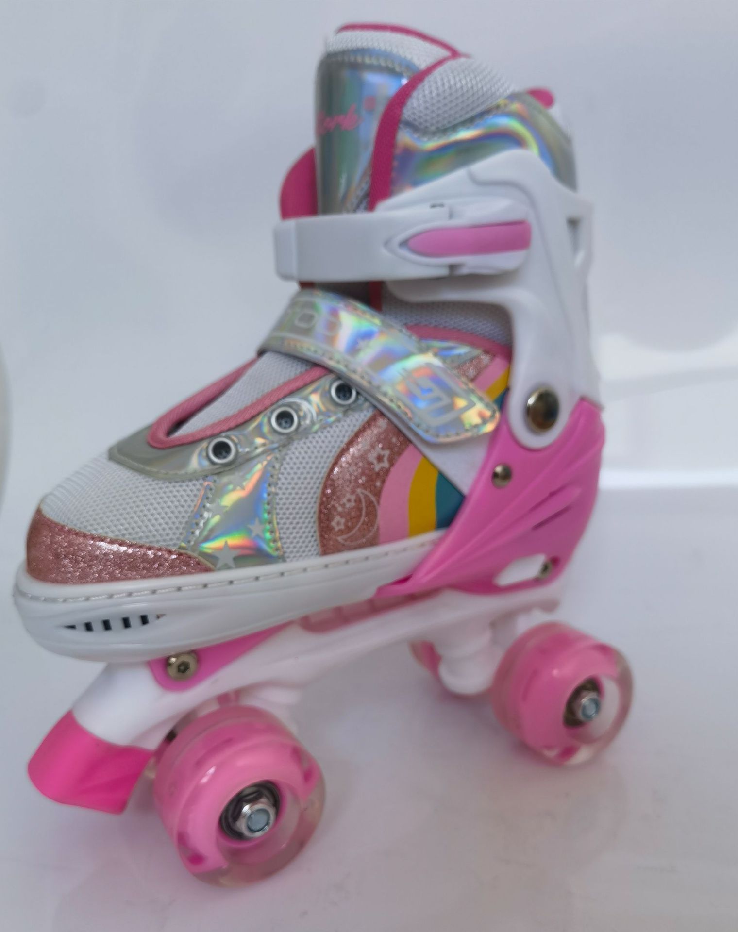 Verstellbare Doppelreihen-Rollschuhe, vierrädrige Inlineskates für Eisbahnen, für Jungen, Mädchen und Grundschüler_voghion.com