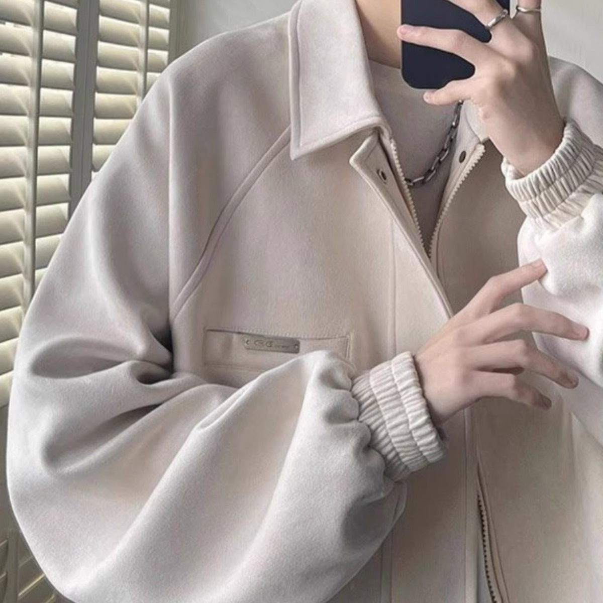 Chaqueta de gamuza informal suelta para jóvenes de Xianchuan