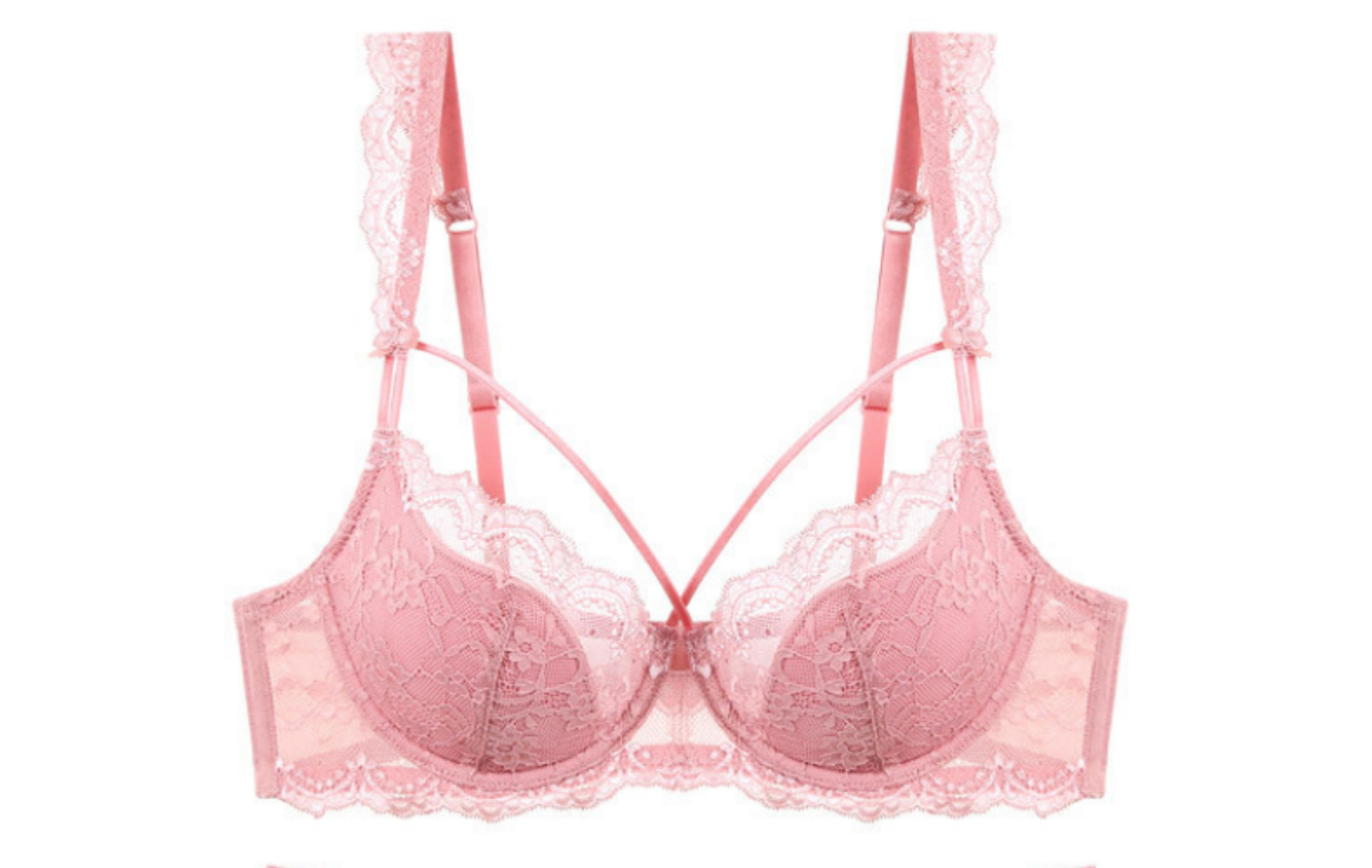 Women's Lace Bra And Briefs Set Comfortable Cotton For Large Bust_voghion.com