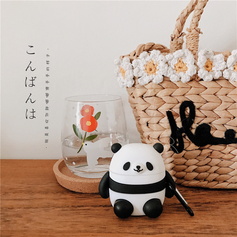 Kawaii panda protective cover for Apple airpods Bluetooth headset sleeve silicone sleeve soft silicone shell spot
